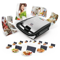 Tefal tosteris Snack Collection, 700W, 4 maināmas plātnes, melna/sudraba - SW854D16