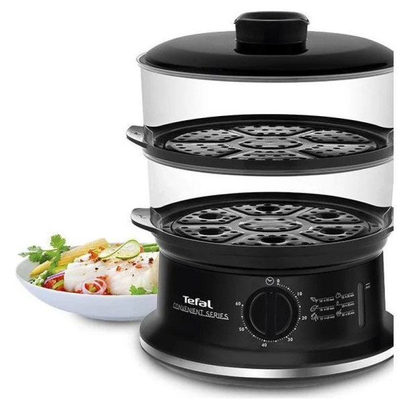 Tefal tvaicētājs Convenient, 2 līmeņi,6 l,  melna/sudraba - VC1401