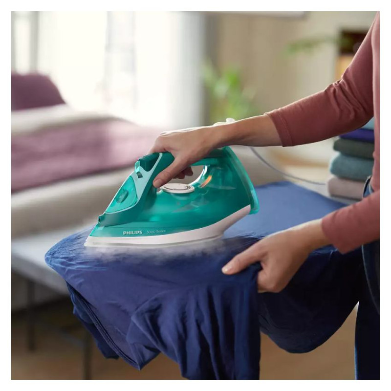 Philips 3000 sērijas Tvaika gludeklis, 2400W, zaļ&scaron; - DST3030/70