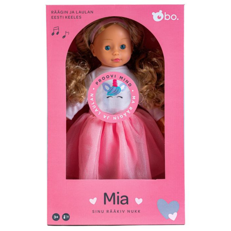 BO. Интерактивная кукла "Mia" (разговаривает на эстонском языке), 40 см