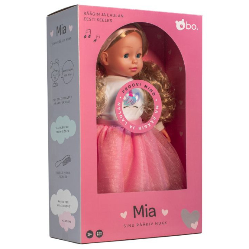 BO. Интерактивная кукла "Mia" (разговаривает на эстонском языке), 40 см