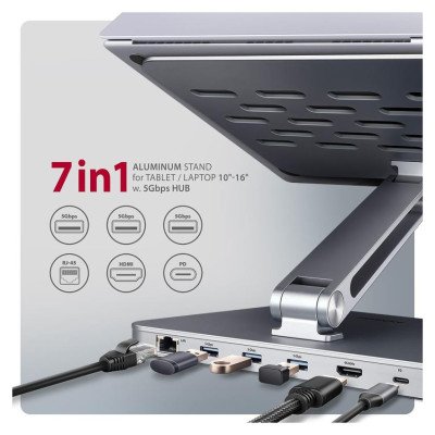 Axagon NB ACC STAND 10-16" + I/O HUB/7IN1 HMC-STND AXAGON