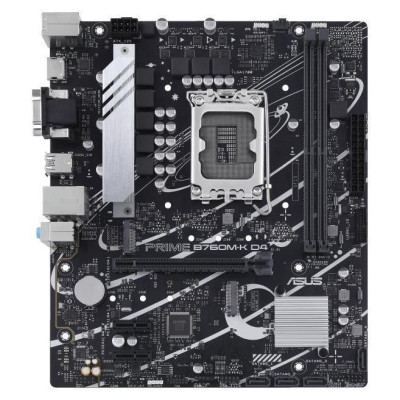 Asus Mainboard|ASUS|Intel B760 Express|LGA1700|Micro-ATX|Memory DDR4|Memory slots 2|2xPCI-Express 4.0 1x|1xPCI-Express 4.0 16x|2xM.2|1x15pin D-sub|1xHDMI|2xUSB 2.0|4xUSB 3.2|1xPS/2|1xRJ45|3xAudio port|PRIMEB760M-KD4