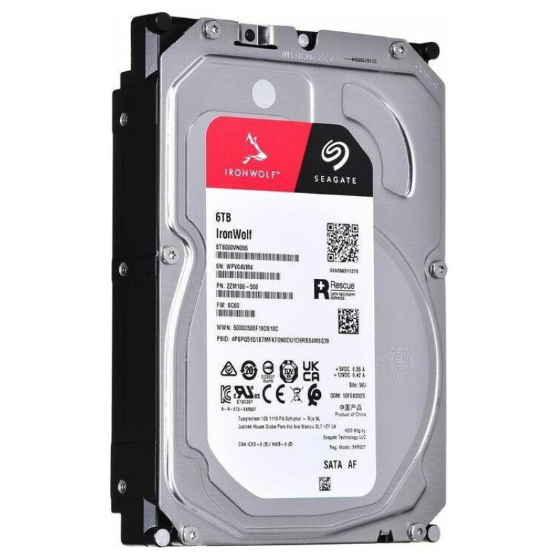 Seagate HDD|SEAGATE|IronWolf|6TB|SATA|256 MB|5400 rpm|Discs/Heads 4/8|3,5"|ST6000VN006