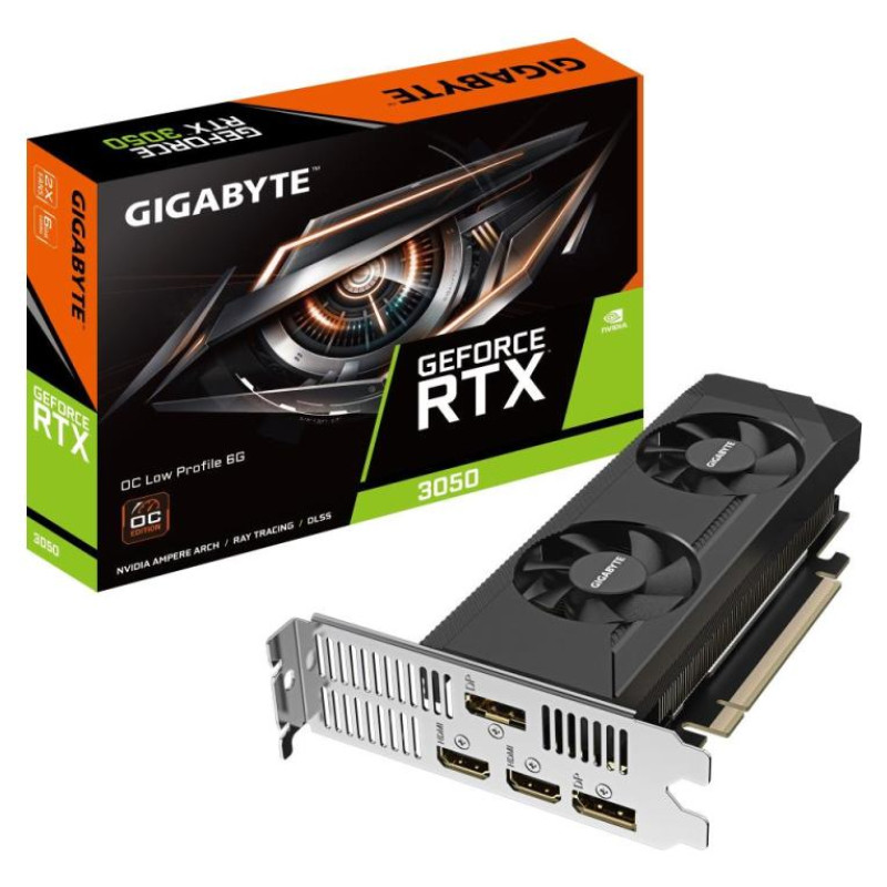 Gigabyte Graphics Card|GIGABYTE|NVIDIA GeForce RTX 3050|6 GB|GDDR6|96 bit|PCIE 4.0 16x|Memory 14000 MHz|GPU 1470 MHz|Dual Slot Fansink|2xHDMI|2xDisplayPort|GV-N3050OC-6GL