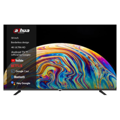 Dahua TV Set|DAHUA|58"|4K/Smart|3840x2160|Wireless LAN|Bluetooth|Android TV|Black|DHI-LTV58-SD400