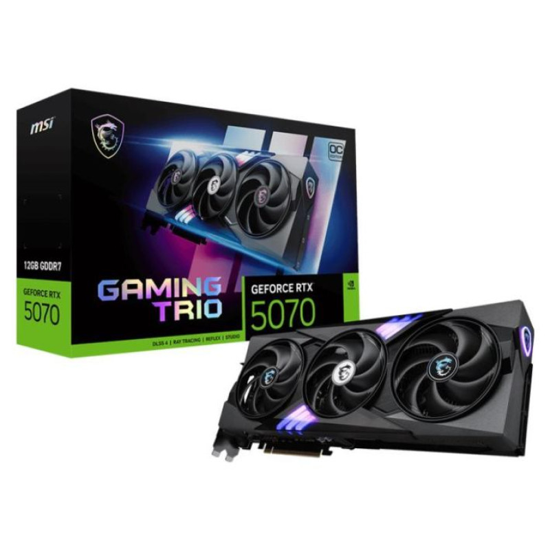 MSI Graphics Card|MSI|NVIDIA GeForce RTX 5070|12 GB|GDDR7|192 bit|PCIE 5.0 16x|Triple slot Fansink|1xHDMI|3xDisplayPort|RTX507012GGAMTRIOOC