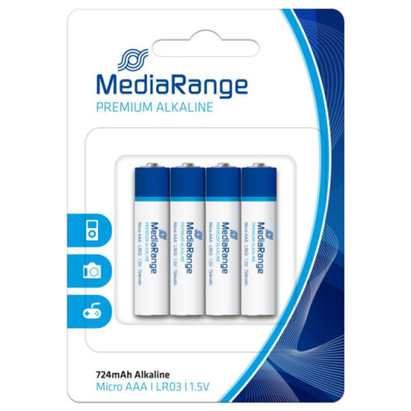 Mediarange BATTERY ALKALINE AAA 1.5V/4PCS MRBAT101 MEDIARANGE