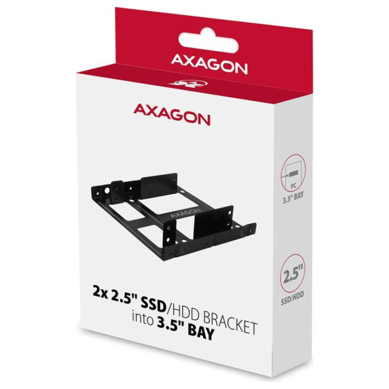 Axagon Metal frame for mounting two 2.5" disks into one 3.5" position.