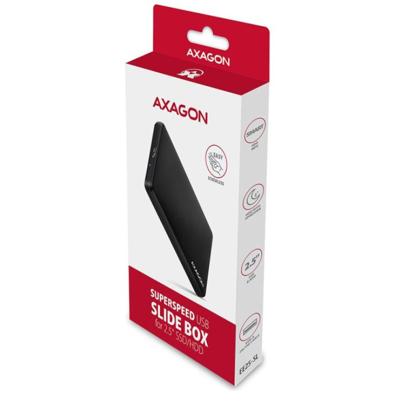 Axagon EE25-SL USB-A 3.2 Gen1 - SATA 6G 2.5" SLIDE box BLACK