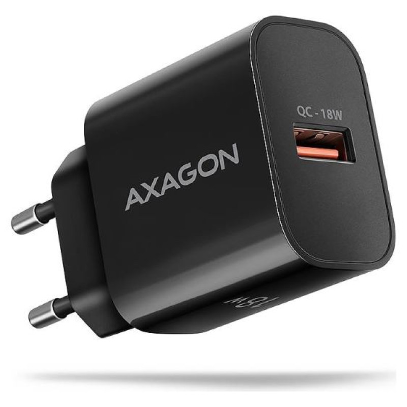 Axagon ACU-QC18 wall charger 1x QC3.0/AFC/FCP/SMART, 18W, black