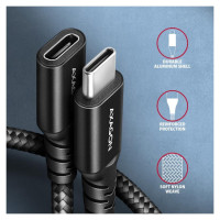 Axagon CABLE USB-C EXTENSION 0.5M/BLACK BUCM32-CF05AB AXAGON