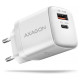 Axagon MOBILE CHARGER WALL USB 20W/2PORT WHITE ACU-PQ20W AXAGON