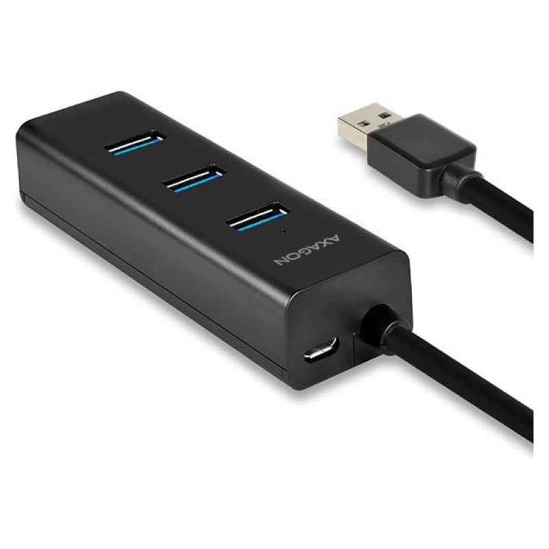 Axagon HUE-S2BL 4x USB3.0 Charging Hub 1.2m Cable, MicroUSB Charging