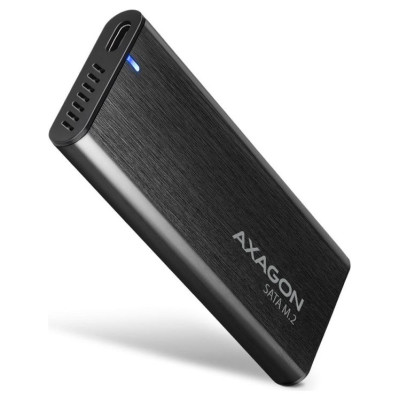 Axagon EEM2-SBC, M.2 SATA screwless RAW box, black, SuperSpeed USB-C 10 Gbps