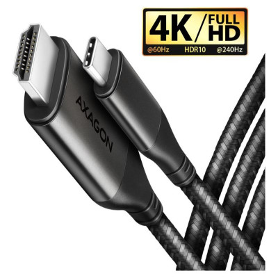 Axagon RVC-HI2MC USB-C -> HDMI 2.0 adapter 4K/60Hz Aluminum, 1,8m cable