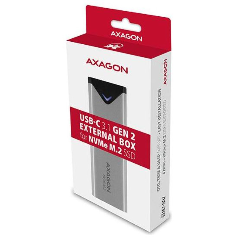 Axagon EEM2-UG2 USB-C 3.1 Gen 2 - M.2 NVMe SSD 42-80mm box