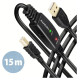 Axagon CABLE USB2.0 A-M/B-M ACTIVE/15M ADR-215B AXAGON