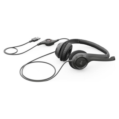 Logitech H390 Corded Headset - BLACK - USB