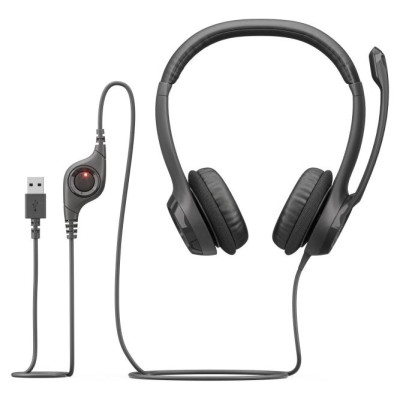 Logitech H390 Corded Headset - BLACK - USB