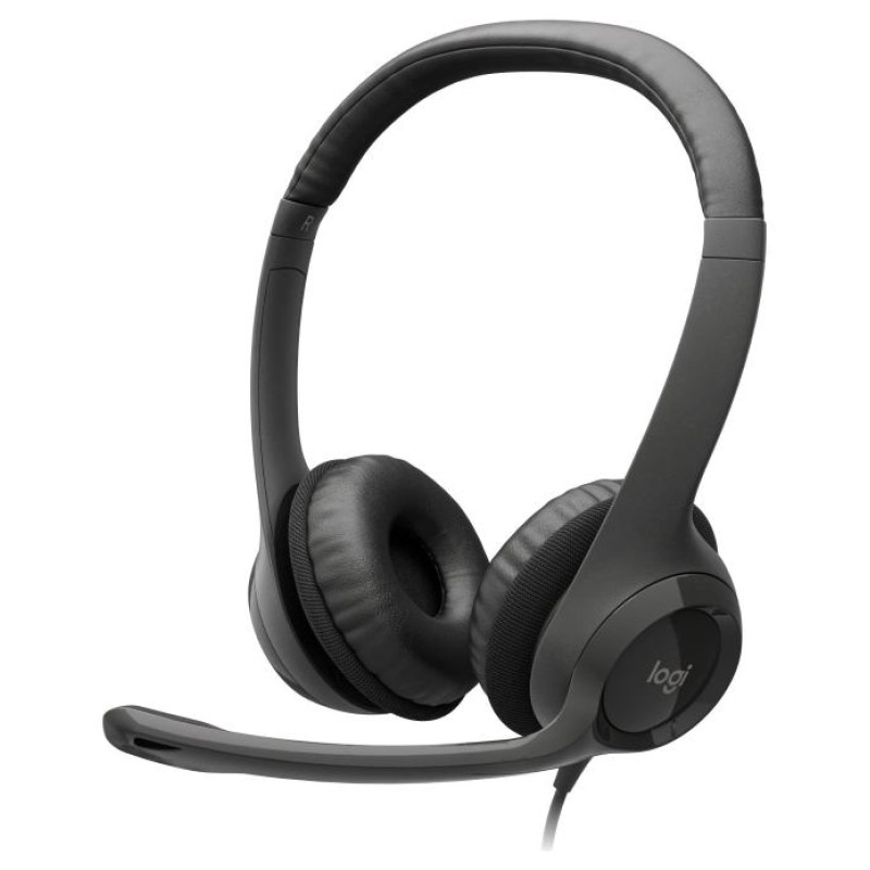 Logitech H390 Corded Headset - BLACK - USB