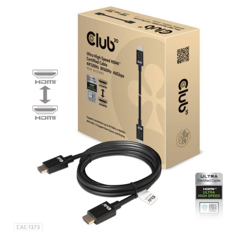 Club3D CABLE HDMI TO HDMI 3M/M/M CAC-1373 CLUB3D