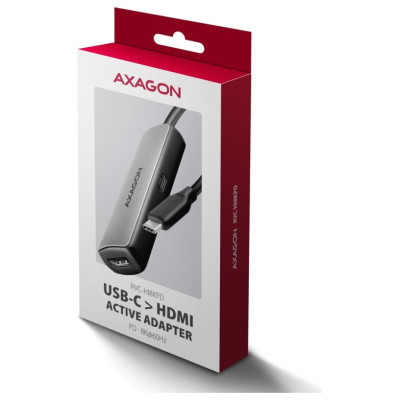 Axagon RVC-HI8KPD USB-C - HDMI 2.1 adapter, 8K/60Hz, 4K/144Hz, HDR10+, PD 100W