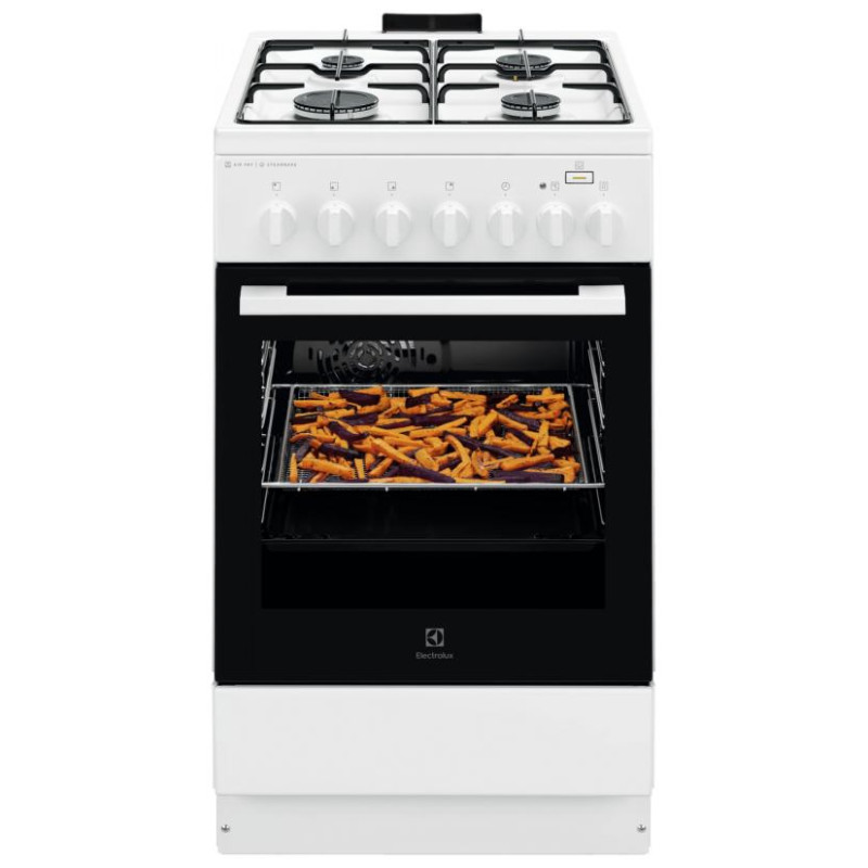 Electrolux gāzes plīts ar elektrisko cepe&scaron;krāsni, nerūso&scaron;a tērauda, 50cm - LKK560011W