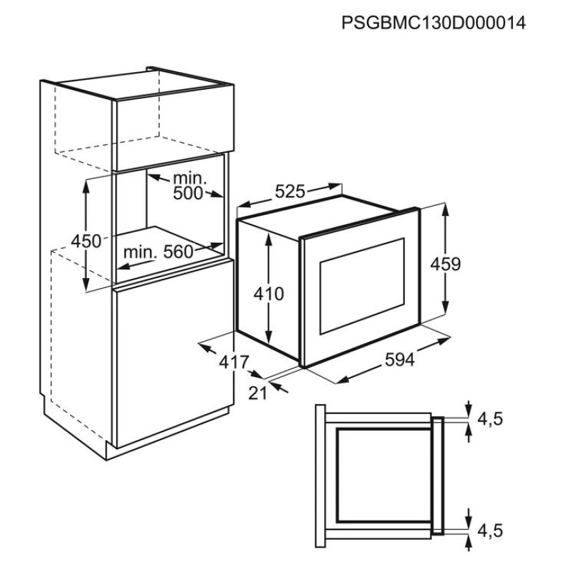 Electrolux iebūvējama mikroviļņu krāsns - KMFE264TEX