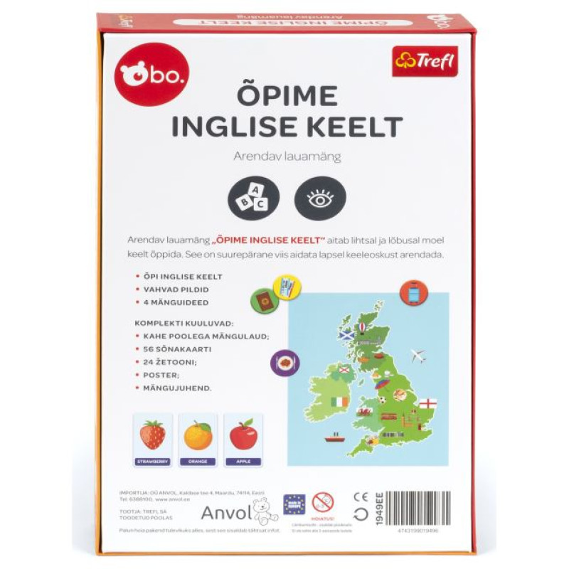 BO. Развивающая настольная игра "Учим английский" (на эстонском языке)
