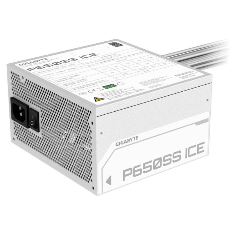 Gigabyte Power Supply|GIGABYTE|GP-P650SS ICE|650 Watts|Efficiency 80 PLUS SILVER|PFC Active|MTBF 100000 hours|GP-P650SSICE
