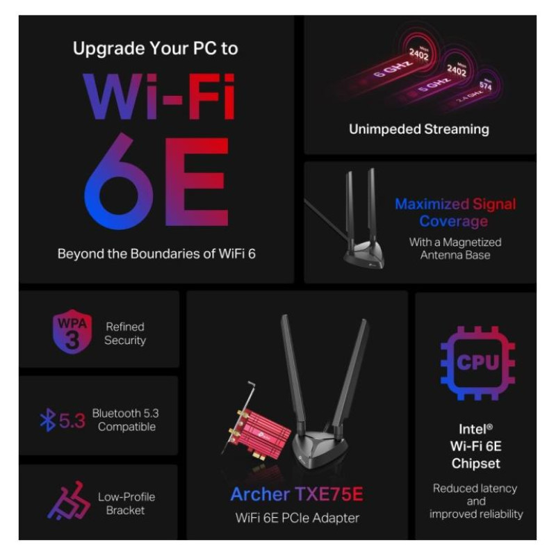 Tp-Link WRL ADAPTER 5400MBPS WI-FI 6E/ARCHER TXE75E TP-LINK