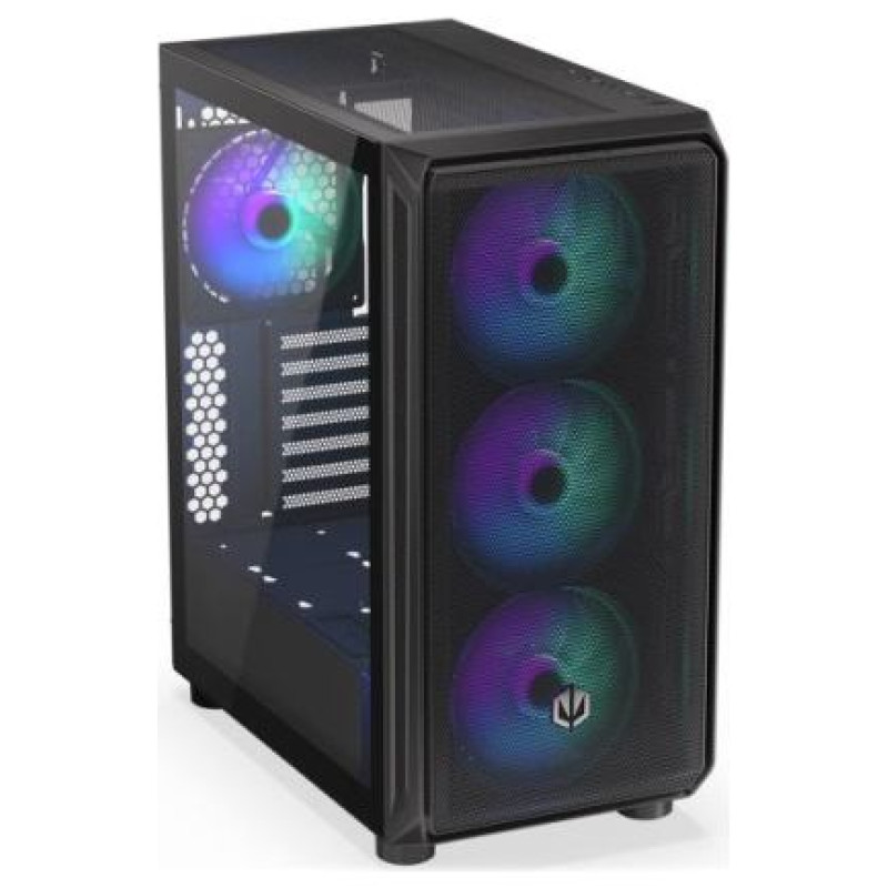 Endorfy Case|ENDORFY|Arx 500 ARGB|MidiTower|Case product features Transparent panel|Not included|ATX|MicroATX|MiniITX|Colour Black|EY2A011