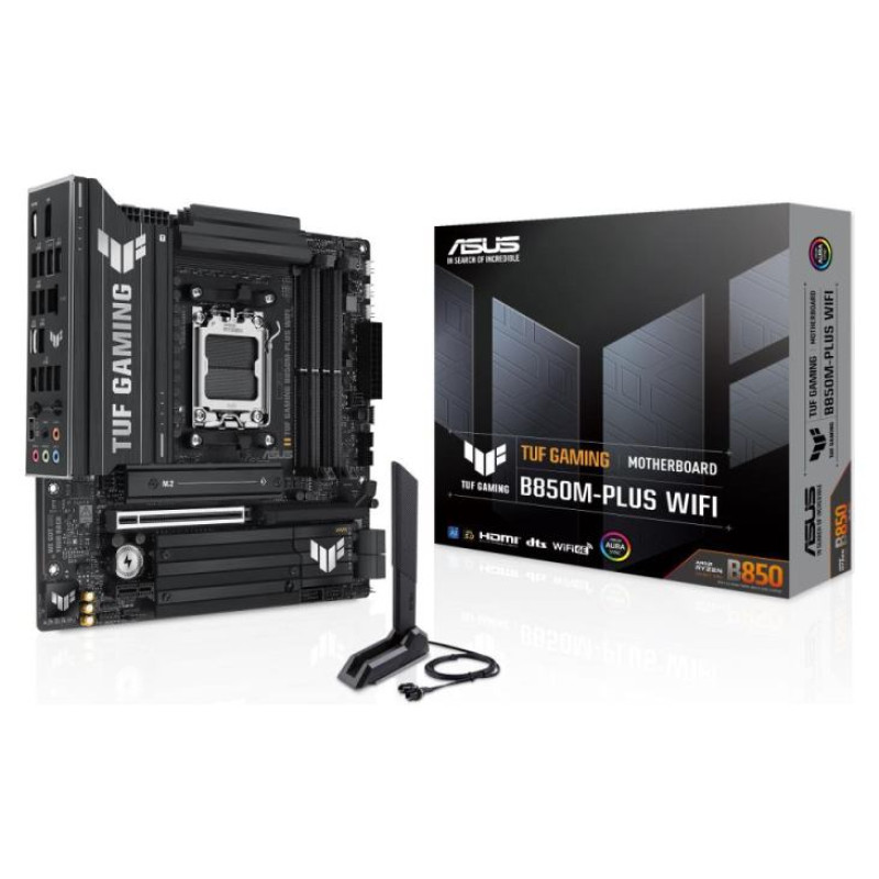 Asus Mainboard|ASUS|AMD B850|SAM5|Micro-ATX|Memory DDR5|Memory slots 4|1xPCI-Express 4.0 1x|1xPCI-Express 4.0 16x|1xPCI-Express 5.0 16x|3xM.2|1xHDMI|1xDisplayPort|11xUSB 2.0|2xUSB-C|1xRJ45|5xAudio port|GAMINGB850M-PLUSWIFI