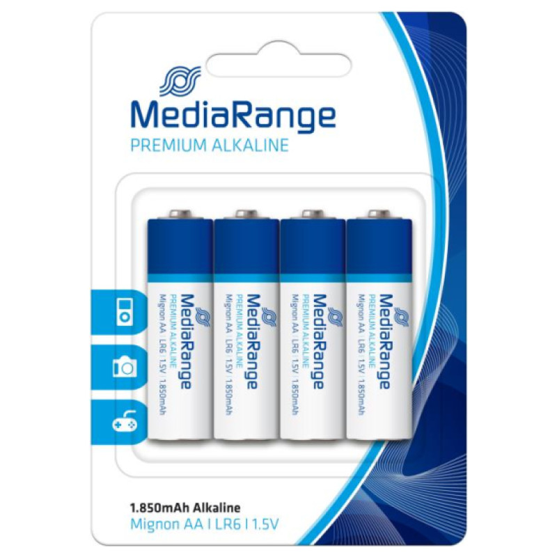 Mediarange BATTERY ALKALINE AA 1.5V/4PCS MRBAT104 MEDIARANGE
