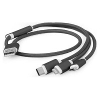 Gembird CABLE USB CHARGING 3IN1 1M/BLACK CC-USB2-AM31-1M GEMBIRD