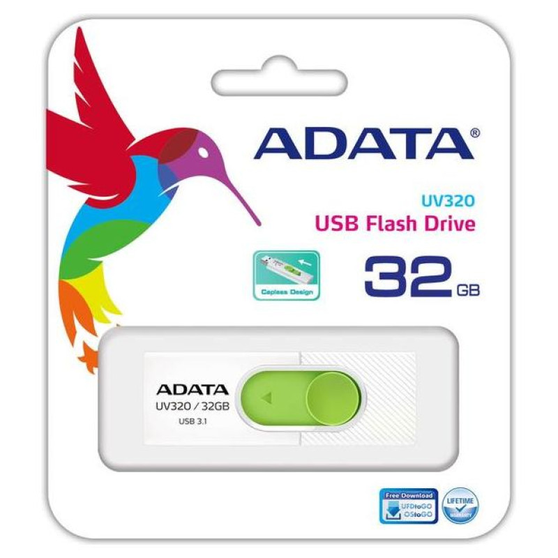 Adata MEMORY DRIVE FLASH USB3.1 32GB/WHITE AUV320-32G-RWHGN ADATA