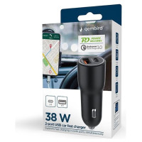 Gembird MOBILE CHARGER CAR USB 2PORT/TA-UC-AC2PDQC38-CAR-01 GEMBIRD