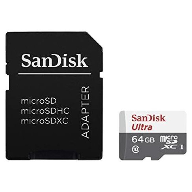 Sandisk Ultra microSDXC 64GB + SD Adapter 100MB/s Class 10 UHS-I