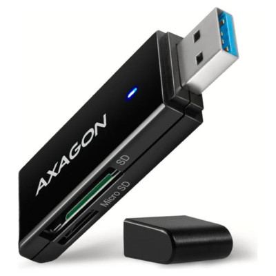 Axagon Slim super-speed USB 3.2 Gen 1 card reader with a direct USB-A connector.