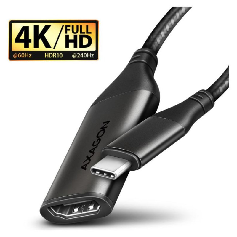 Axagon RVC-HI2M USB-C -> HDMI 2.0 adapter 4K/60Hz Aluminum, 25cm cable