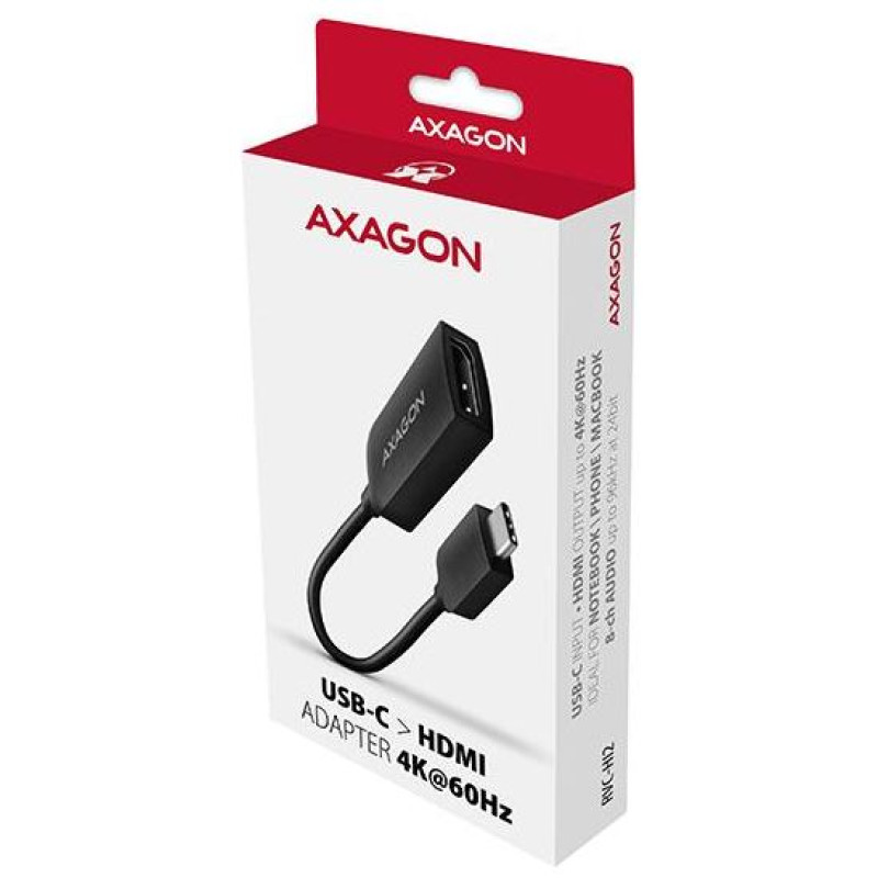 Axagon RVC-HI2M USB-C -> HDMI 2.0 adapter 4K/60Hz Aluminum, 25cm cable