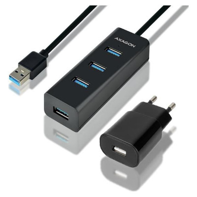 Axagon HUE-S2BP 4x USB3.0 Charging Hub 1.2m Cable, MicroUSB Charging, Incl. AC Adapter