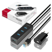 Axagon I/O HUB USB3.0 4PORT CHARGING/W/AC 1.2M HUE-S2BP AXAGON