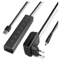 Axagon I/O HUB USB3.0 7PORT CHARGING/W/AC 1.2M HUE-SA7BP AXAGON