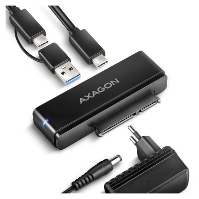 Axagon ADSA-FPX USB-C 10Gbps - SATA 6G 2.5"/3.5" SSD/HDD FAST PORT X adapter incl. AC, adapter USB-C - USB-A