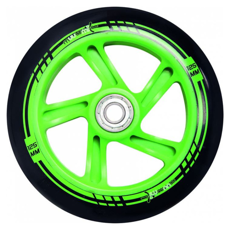 Muuwmi Aluminium Scooter skrejritenis 125 mm, melns/zaļ&scaron; - AU 346