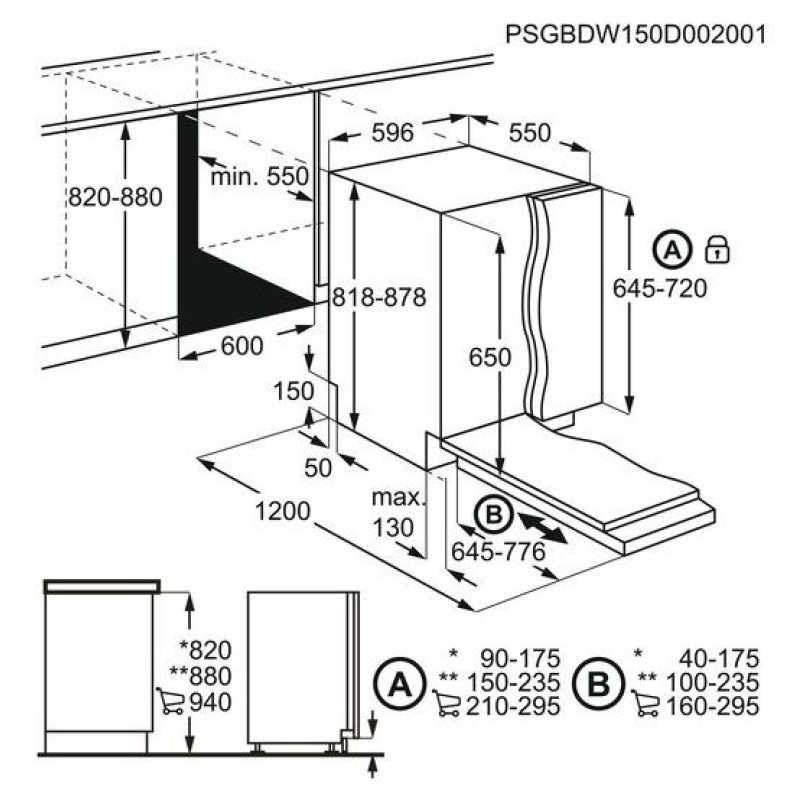 AEG iebūvējama trauku mazgājamā ma&scaron;īna - FSB53927Z