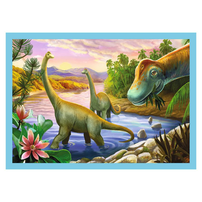 Trefl Pužļu komplekts Dinozauri 4in1, 12+15+20+24 gab.