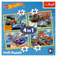 Trefl HOT WHEELS Pužļu komplekts 4 in 1